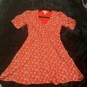 Floral Mini Dress with Faux Wrap